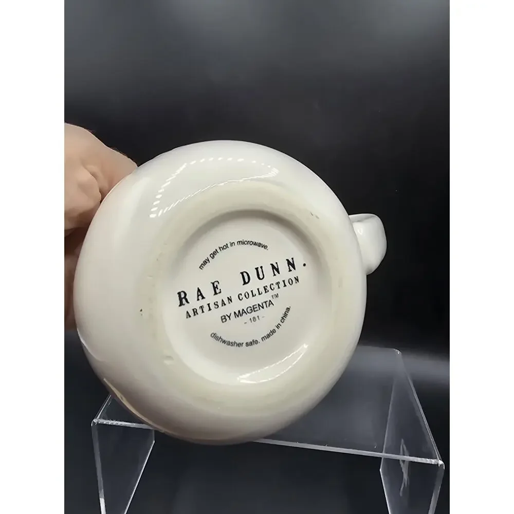 Rae Dunn Cream Creamer Farmhouse Cream Black Letters